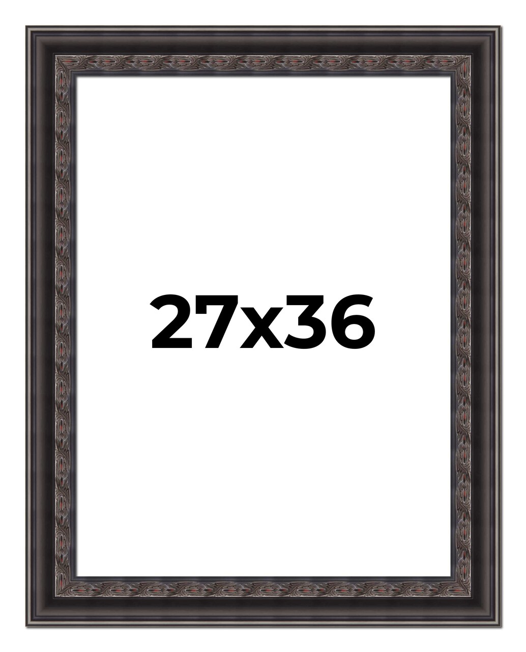 3.5" Wide Ornate Black Picture Frame - UV Acrylic, Foam Board Backing, Hanging Hardware